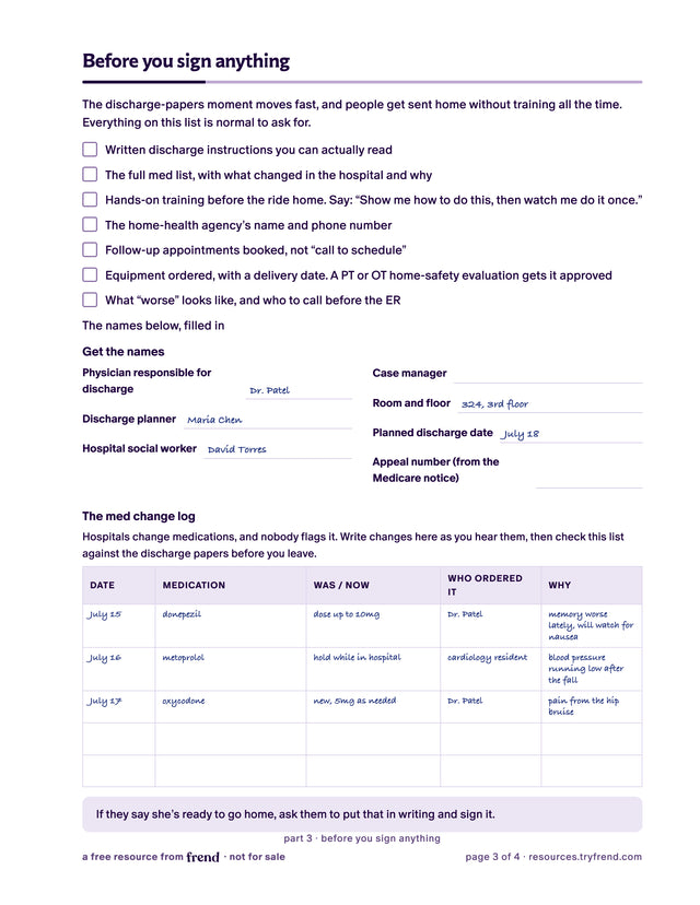 Page 3 showing the checklist before you leave