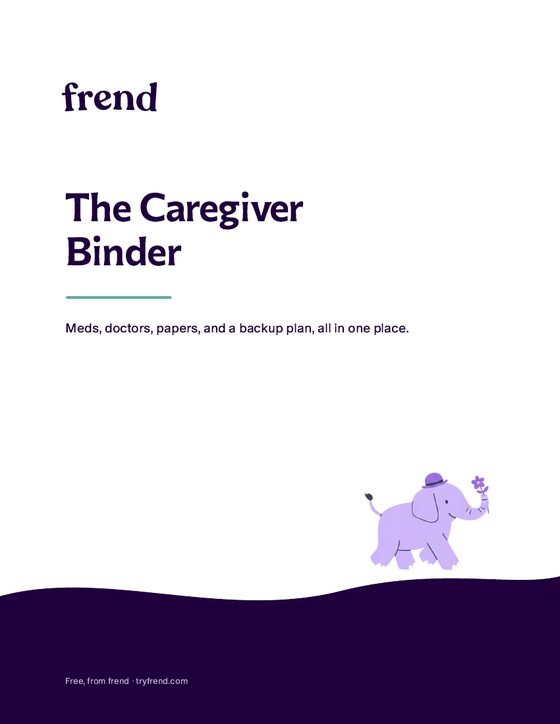 Cover of The Caregiver Binder with frend wordmark
