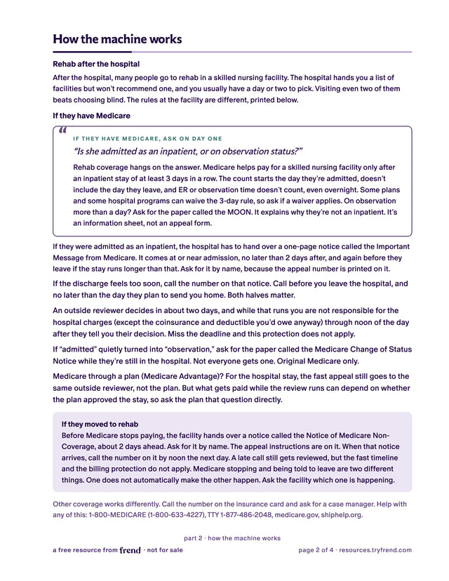 Page 2 showing Medicare notices and discharge timing